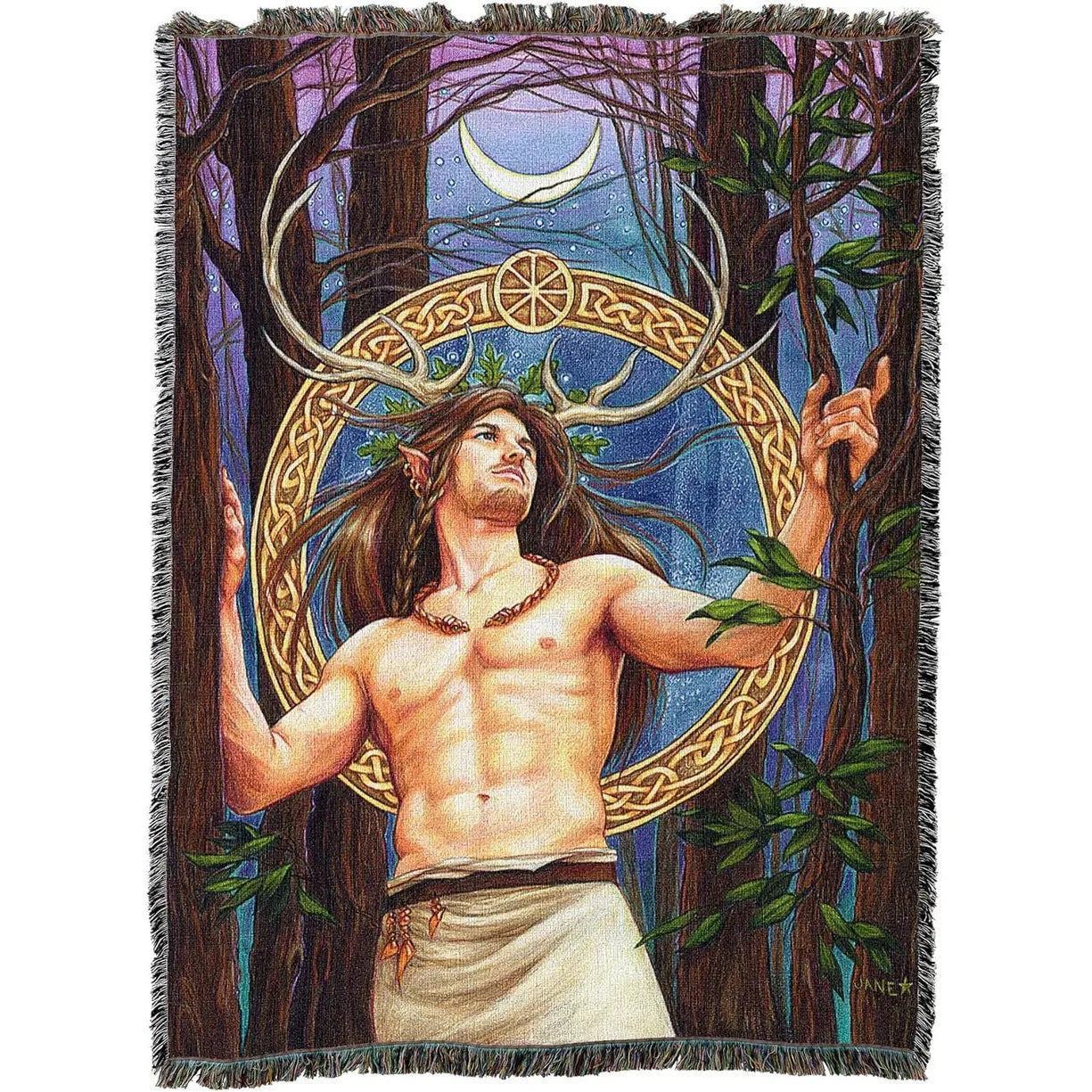 Cernunnos Tapestry Blanket by Jane Starr Weils