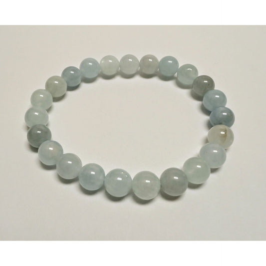 Aquamarine for soothing and calming 8mm Beaded Crystal Stone Bracelet