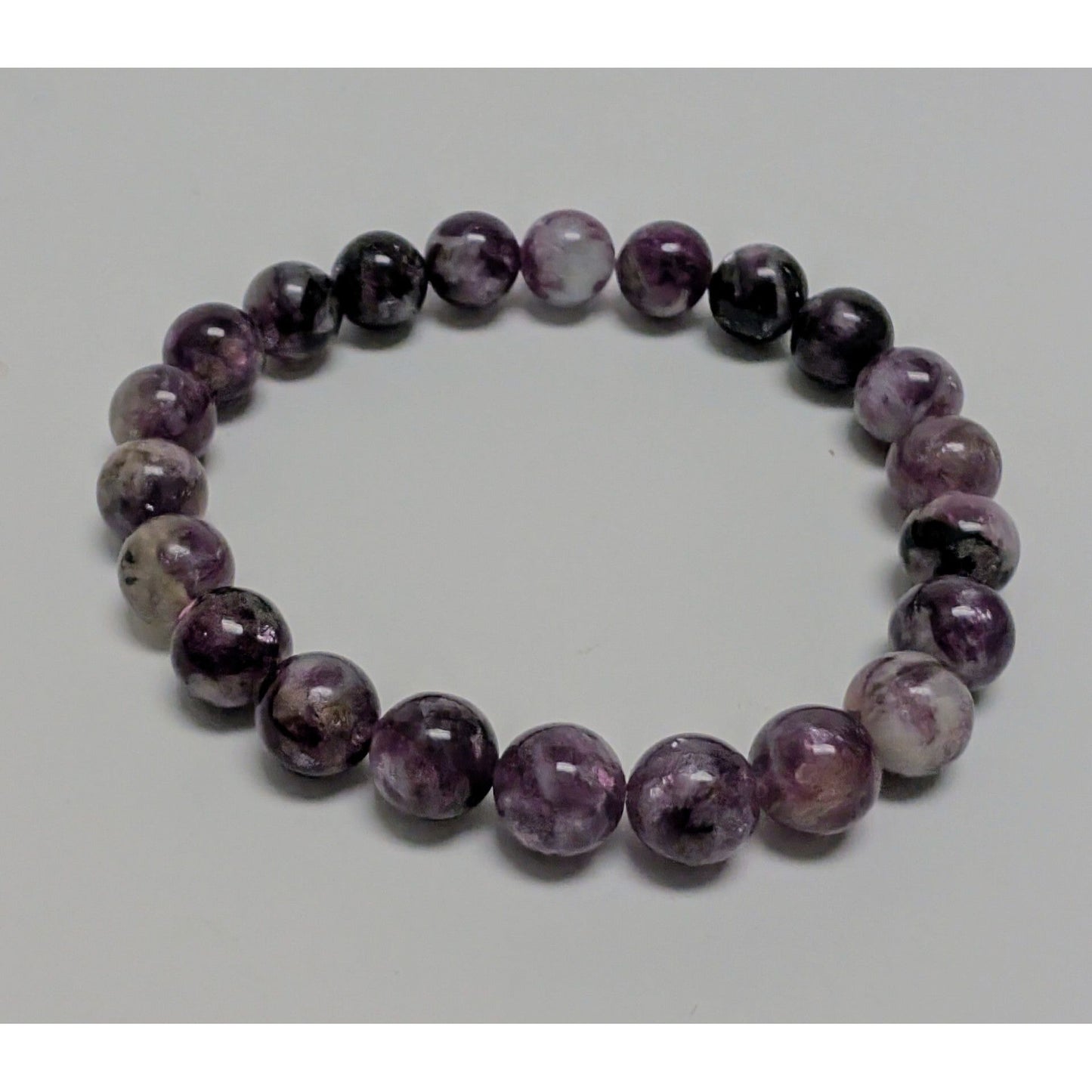 "Purple Emerald" Lepidolite for helping with depression Beaded Crystal Stone Bracelet