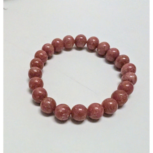 Thulite for joy and cheerfulness 8mm Beaded Crystal Stone Bracelet